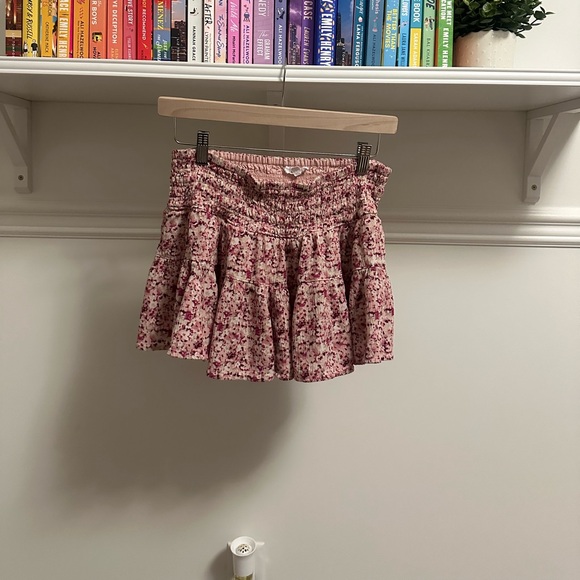 Garage, pink flowered, mini shirt, size medium, but feels like a small - Picture 2 of 5